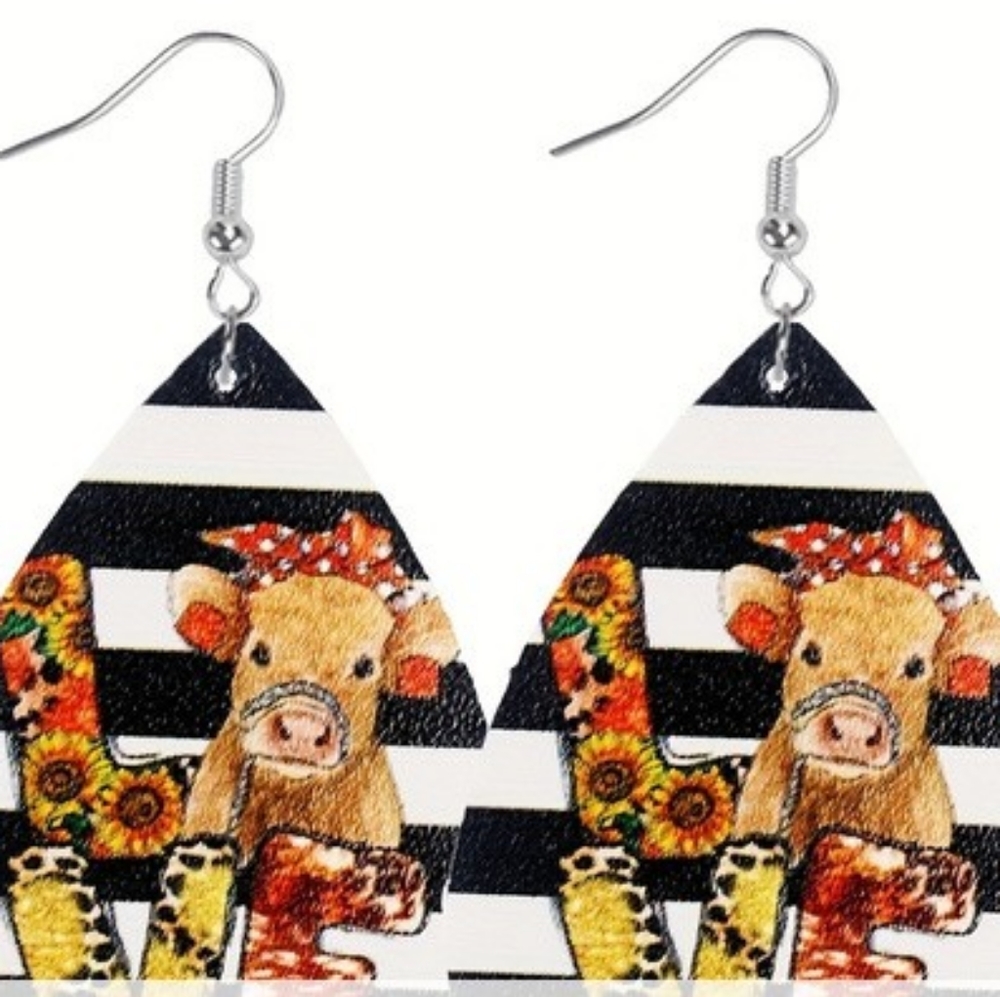 Earrings leather Animal figures